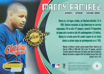 2000 Pacific Invincible - Game Gear #6 Manny Ramirez Back