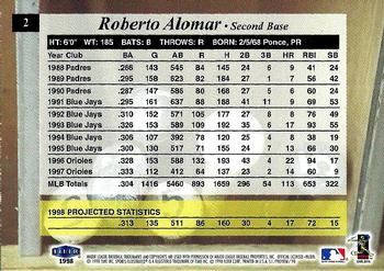 1998 Sports Illustrated #2 Roberto Alomar Back