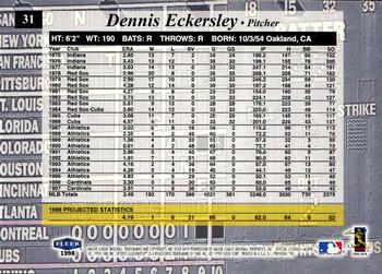 1998 Sports Illustrated #31 Dennis Eckersley Back