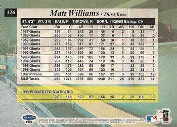 1998 Sports Illustrated #126 Matt Williams Back