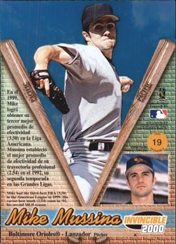 2000 Pacific Invincible - Holographic Purple #19 Mike Mussina  Back