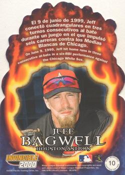 2000 Pacific Invincible - Lighting the Fire #10 Jeff Bagwell  Back