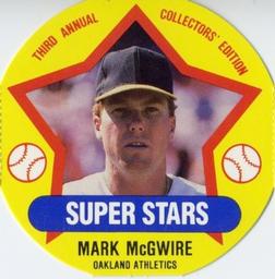 1989 Super Stars Discs #3 Mark McGwire Front