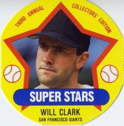 1989 Super Stars Discs #4 Will Clark Front
