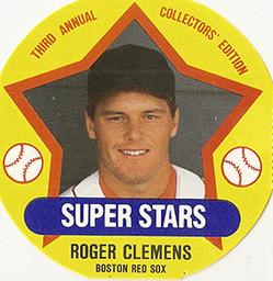 1989 Super Stars Discs #8 Roger Clemens Front