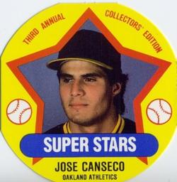 1989 Super Stars Discs #18 Jose Canseco Front