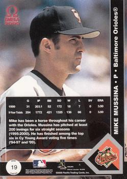 2000 Pacific Omega - Copper #19 Mike Mussina  Back