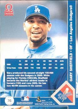 2000 Pacific Omega - Copper #76 Gary Sheffield  Back