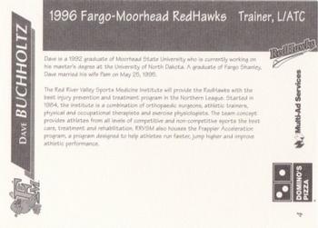 1996 Multi-Ad Fargo-Moorhead RedHawks #4 Dave Buchholtz Back