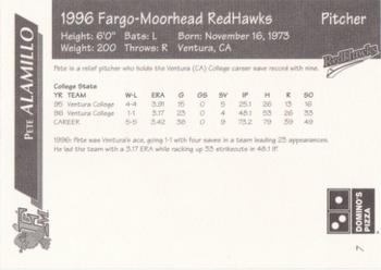1996 Multi-Ad Fargo-Moorhead RedHawks #7 Pete Alamillo Back