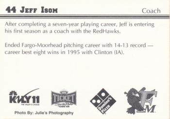 2000 Fargo-Moorhead RedHawks #NNO Jeff Isom Back