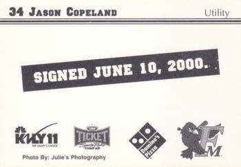 2000 Fargo-Moorhead RedHawks #NNO Jason Copeland Back