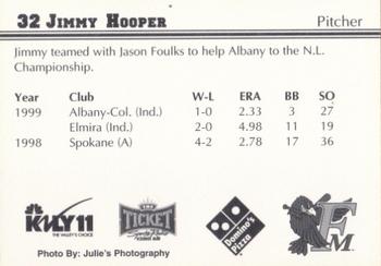 2000 Fargo-Moorhead RedHawks #NNO Jimmy Hooper Back