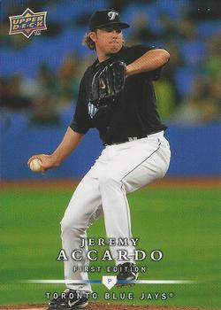 2008 Upper Deck First Edition - Factory Set #29 Jeremy Accardo Front