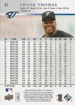 2008 Upper Deck First Edition - Factory Set #31 Frank Thomas Back