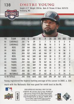 2008 Upper Deck First Edition - Factory Set #138 Dmitri Young Back