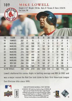 2008 Upper Deck First Edition - Factory Set #189 Mike Lowell Back
