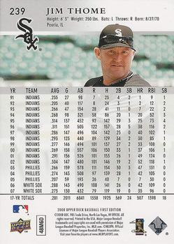 2008 Upper Deck First Edition - Factory Set #239 Jim Thome Back