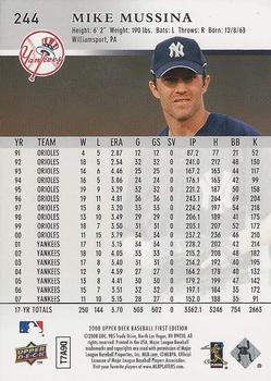 2008 Upper Deck First Edition - Factory Set #244 Mike Mussina Back