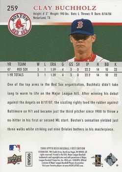 2008 Upper Deck First Edition - Factory Set #259 Clay Buchholz Back