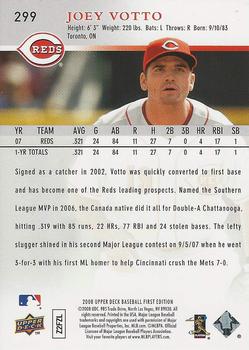 2008 Upper Deck First Edition - Factory Set #299 Joey Votto Back