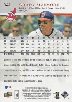 2008 Upper Deck First Edition - Factory Set #344 Grady Sizemore Back