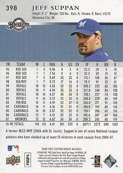 2008 Upper Deck First Edition - Factory Set #398 Jeff Suppan Back