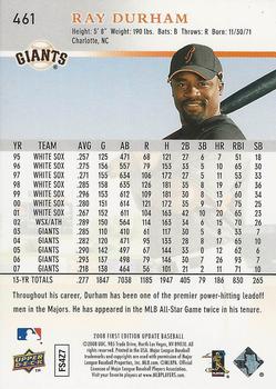 2008 Upper Deck First Edition - Factory Set #461 Ray Durham Back