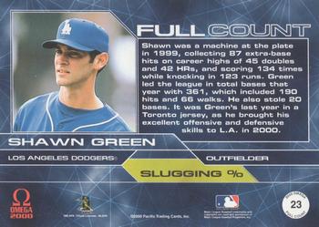 2000 Pacific Omega - Full Count #23 Shawn Green  Back