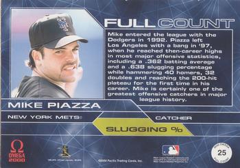 2000 Pacific Omega - Full Count #25 Mike Piazza  Back