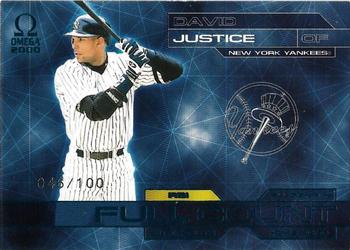 2000 Pacific Omega - Full Count Numbered #4 David Justice Front