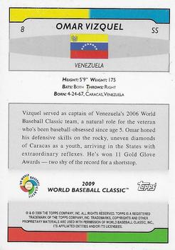 2009 Topps World Baseball Classic Box Set - Toronto Promo Sheet #8 Omar Vizquel Back