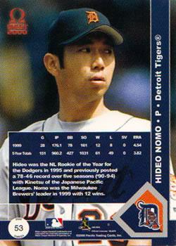 2000 Pacific Omega - Gold #53 Hideo Nomo  Back