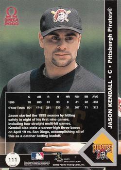 2000 Pacific Omega - Gold #111 Jason Kendall  Back