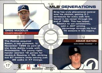 2000 Pacific Omega - MLB Generations #17 Greg Maddux / Adam Eaton  Back
