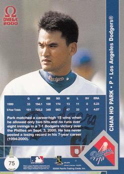 2000 Pacific Omega - Premiere Date #75 Chan Ho Park  Back