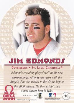 2000 Pacific Omega - Signatures #10 Jim Edmonds  Back