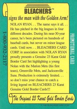 1992 Bleachers 23KT Nolan Ryan #NNO Nolan Ryan Back