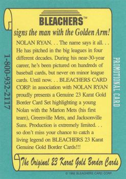 1992 Bleachers 23KT Nolan Ryan #NNO Nolan Ryan Back