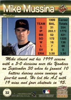 2000 Pacific Paramount - Gold #32 Mike Mussina Back