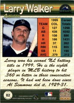 2000 Pacific Paramount - Gold #82 Larry Walker Back