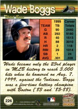 2000 Pacific Paramount - Green #226 Wade Boggs  Back