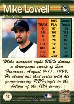 2000 Pacific Paramount - Holo-Gold #97 Mike Lowell  Back