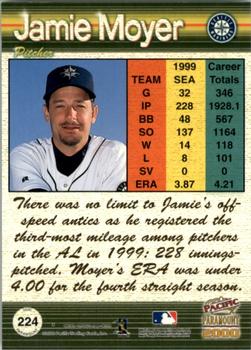 2000 Pacific Paramount - Holo-Gold #224 Jamie Moyer  Back