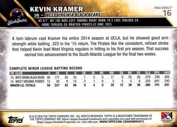 2016 Topps Pro Debut #16 Kevin Kramer Back