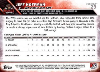 2016 Topps Pro Debut #29 Jeff Hoffman Back