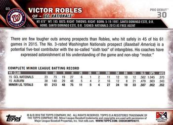 2016 Topps Pro Debut #30 Victor Robles Back