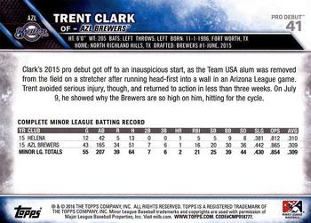 2016 Topps Pro Debut #41 Trent Clark Back