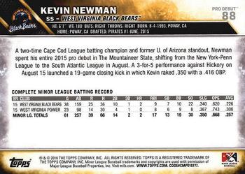 2016 Topps Pro Debut #88 Kevin Newman Back