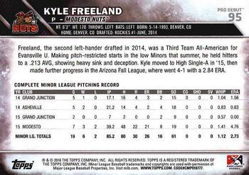 2016 Topps Pro Debut #95 Kyle Freeland Back